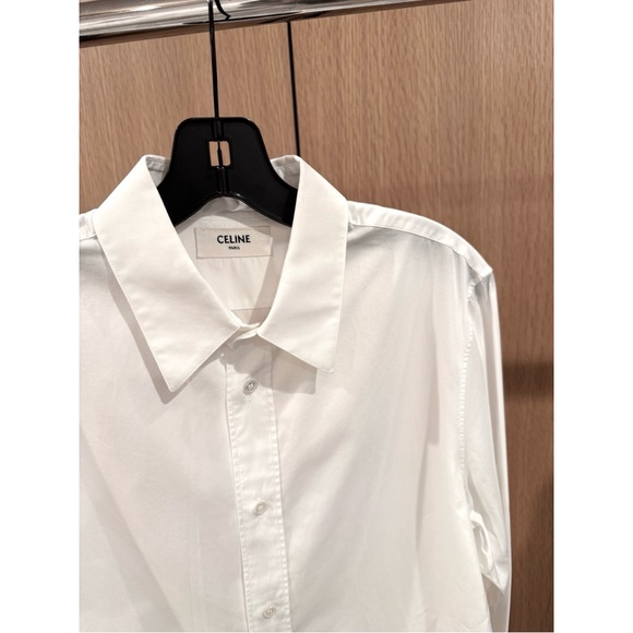 CELINE MEN’S 2024 LOOSE SHIRT IN COTTON POPLIN WHITE SIZE 38 - Picture 8 of 12